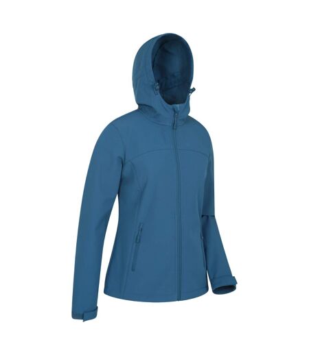 Womens/ladies Exodus Water Resistant Soft Shell Jacket Blue Mountain Warehouse