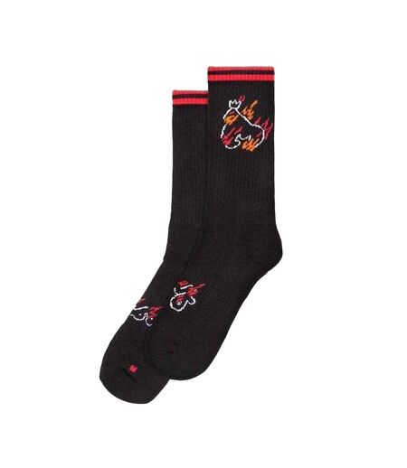 Lot De 3  Chaussettes Motif/style Enflammé Homme Noir Ape