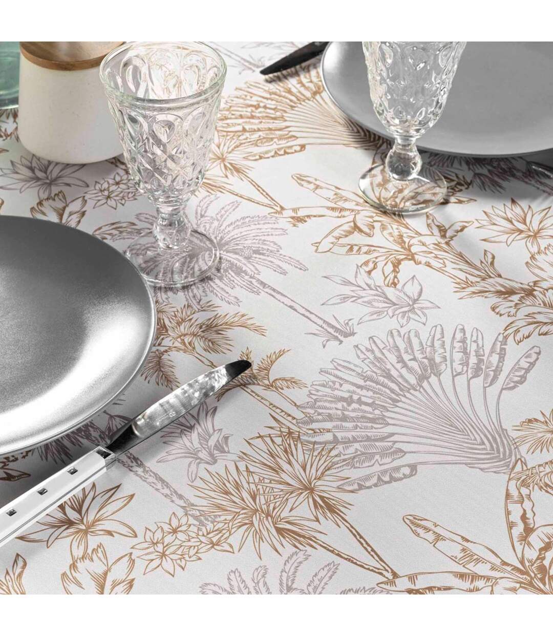 Nappe Antitache Imprimé Canarie 145x240cm Naturel-2
