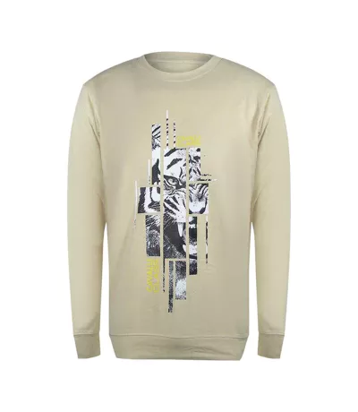 Sweat Motif/style Tigre Splintered Adulte Beige Sable Cavalli Class