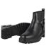 Womens/ladies Leather Block Heel Motorcycle Boots Black Jack Wills-4