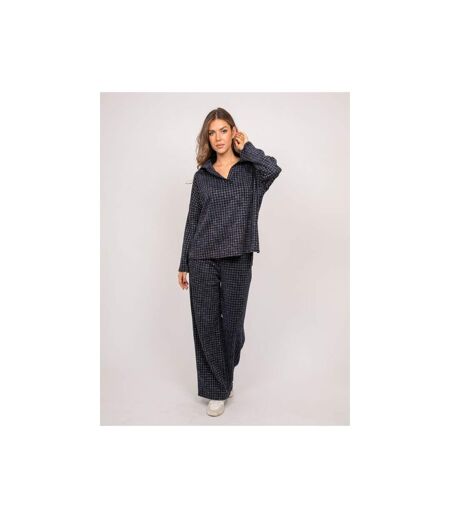 Haut à carreaux col chemise FARKANE - Dona X Lisa