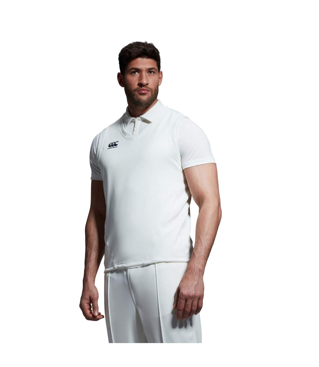 Mens Sleeveless Cricket Vest Cricket Cream Canterbury-1