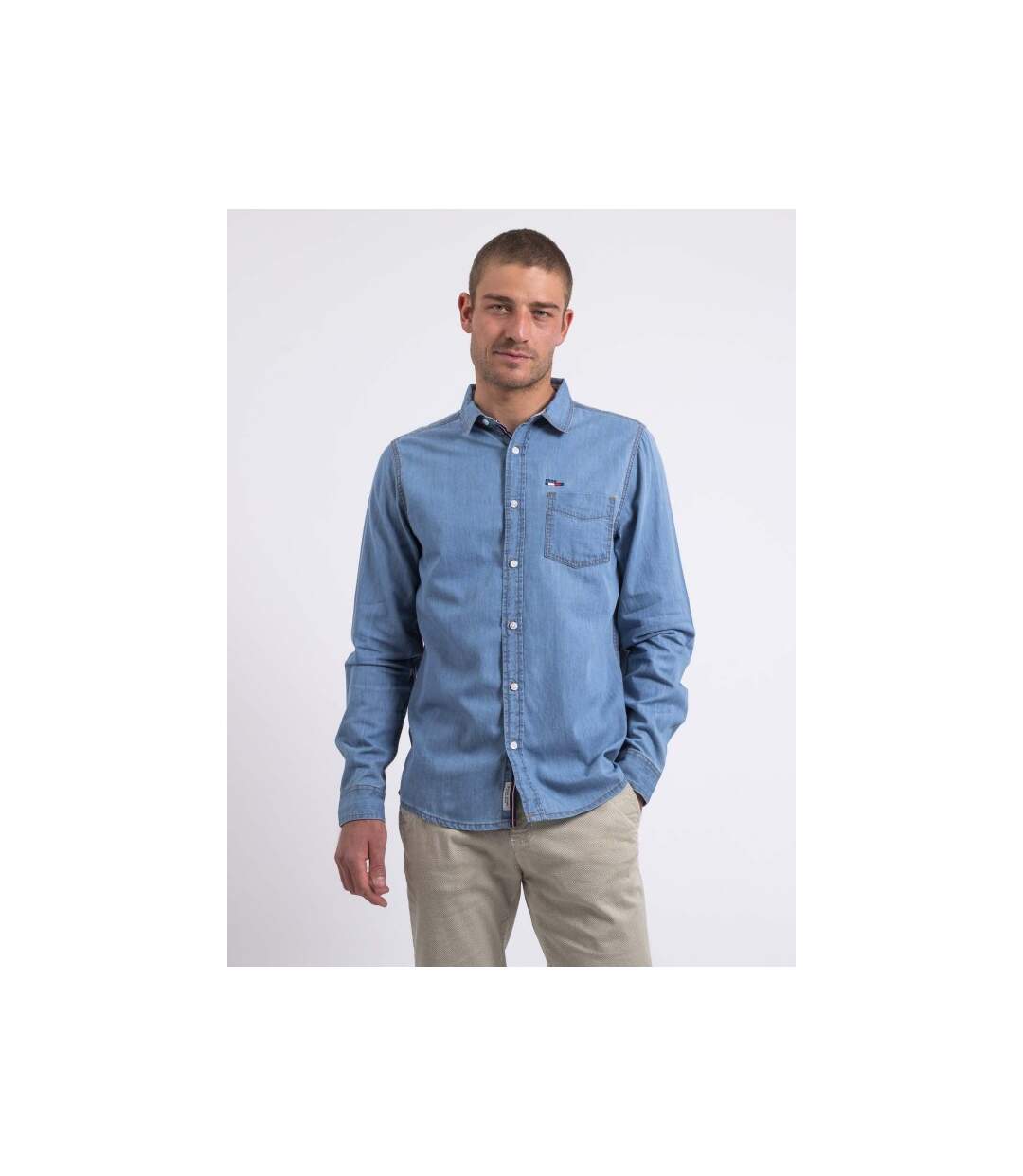 Chemise manches longues effet denim DENVIK