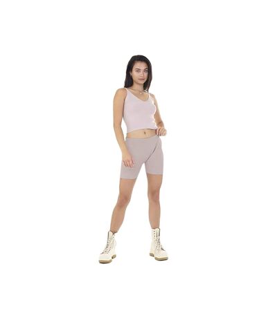 Brave Soul Womens/Ladies Rib Knit Shorts (Dusty Pink) - UTUT697