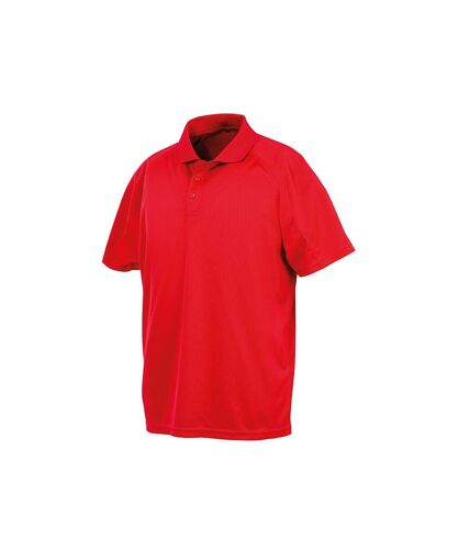Spiro Impact Mens Performance Aircool Polo T-Shirt (Red)