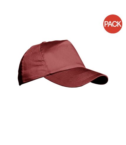 Lot de 2  casquettes unies adulte bordeaux Result