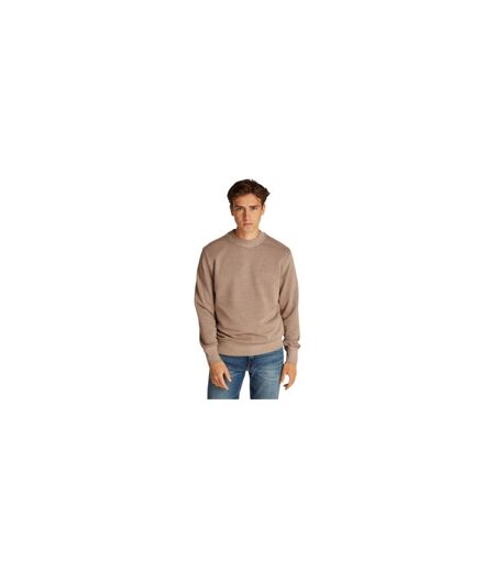 Mens Puff Print Cotton Blend Embellished Sweatshirt Taupe Grey Calvin Klein