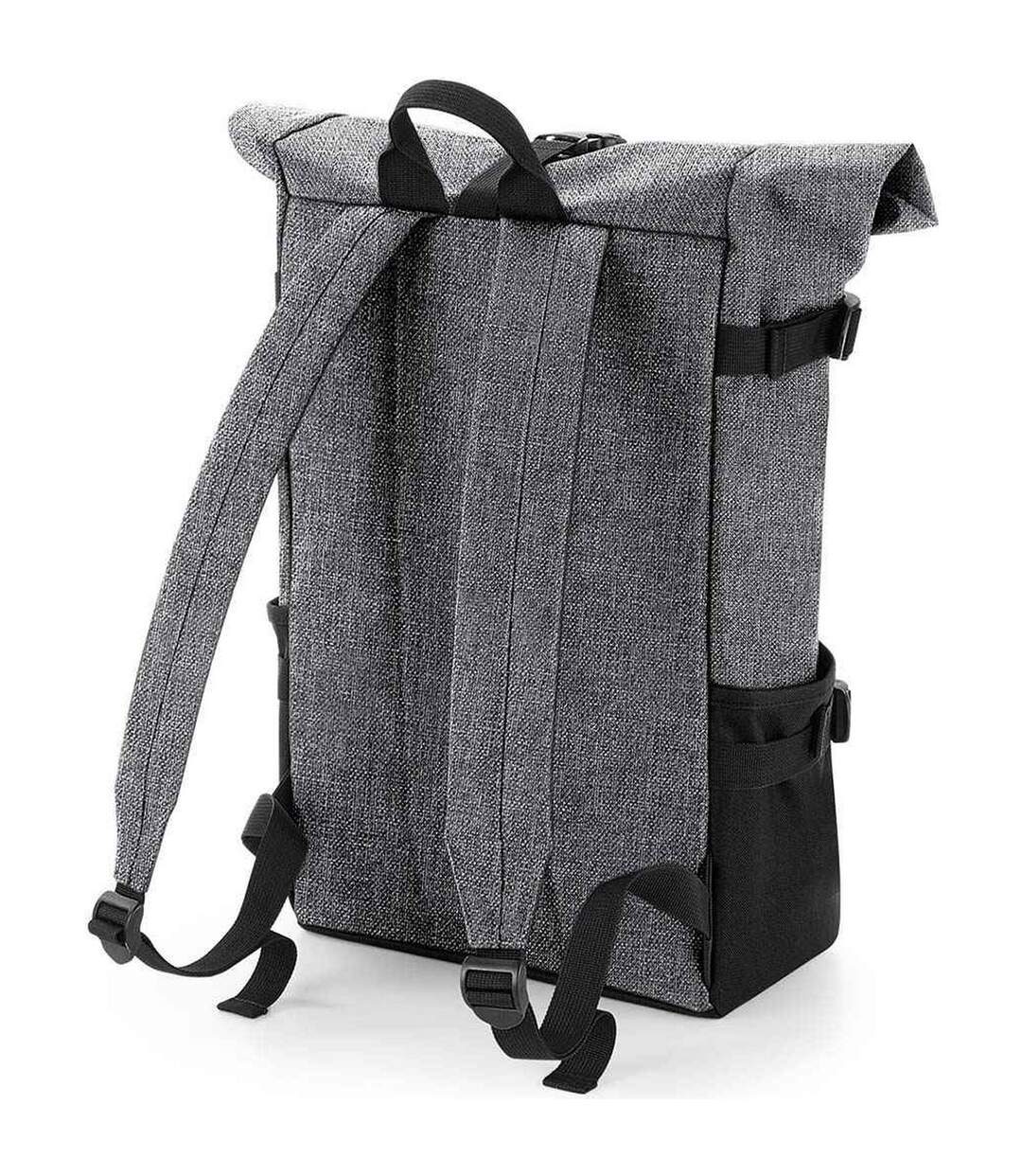 Sac à dos taille unique gris chiné / noir Bagbase-2