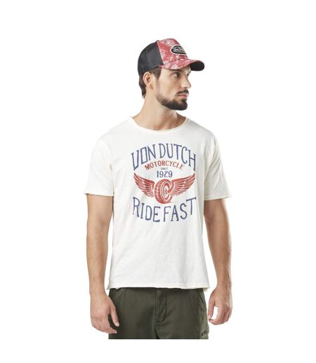 T-shirt homme slub col rond avec print en coton Fast Vondutch