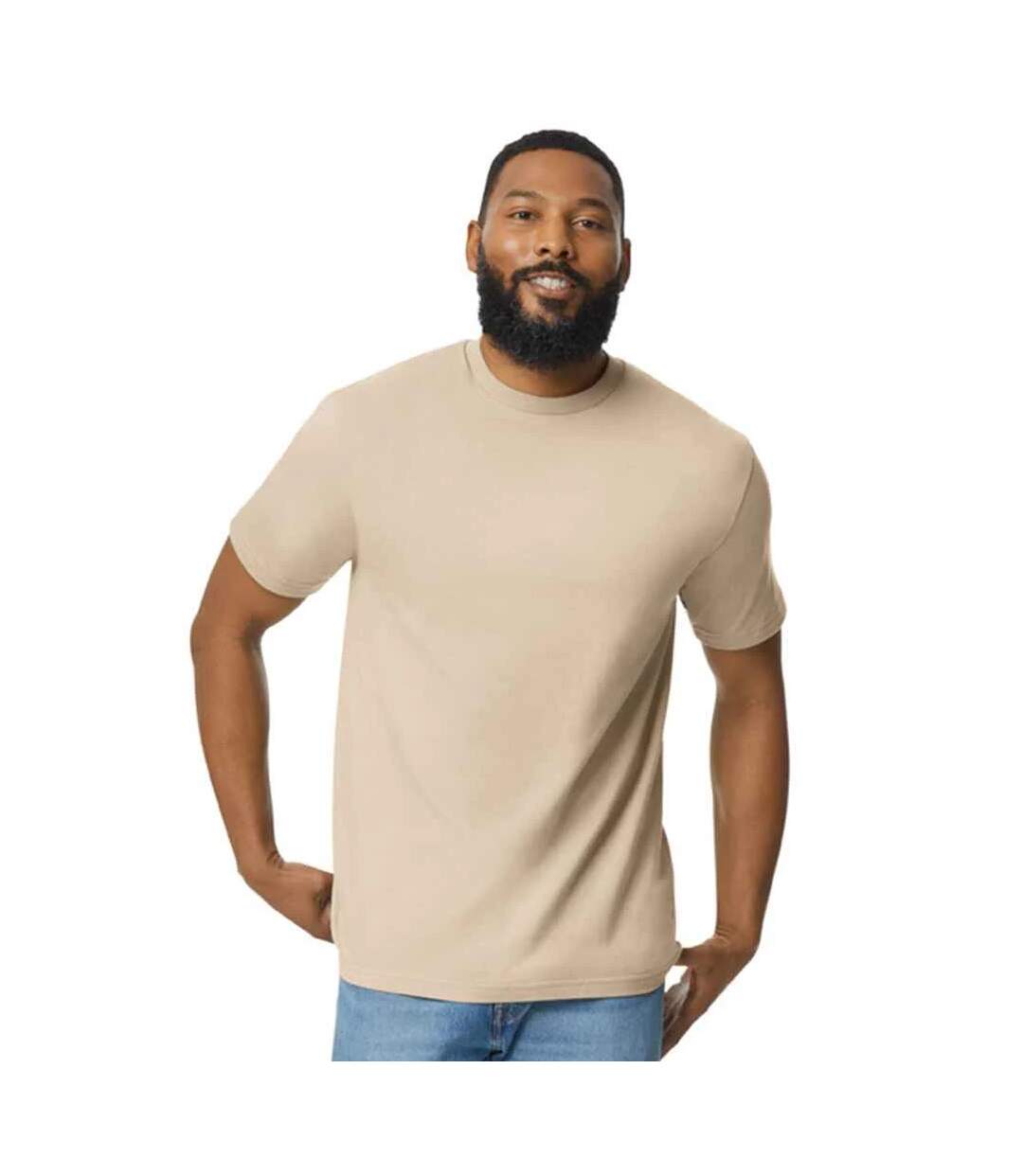 T-shirt Uni Manches Courtes Softstyle Homme Beige Gildan-1