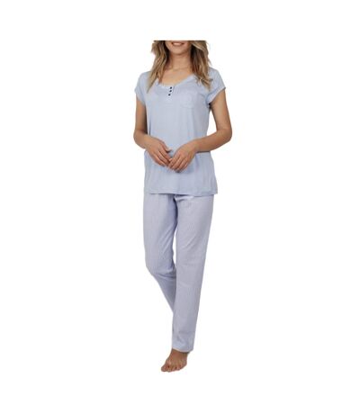 Tenue d'intérieur pyjama t-shirt pantalon Fresh And Soft bleu Admas