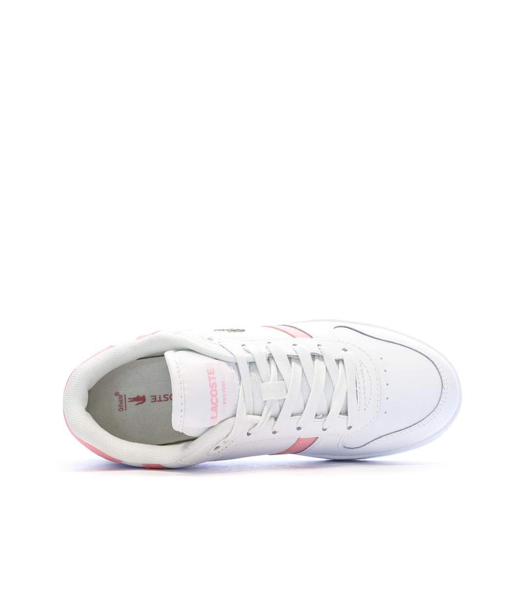 Baskets blanc/rose femme lacoste t-clip set 224-4