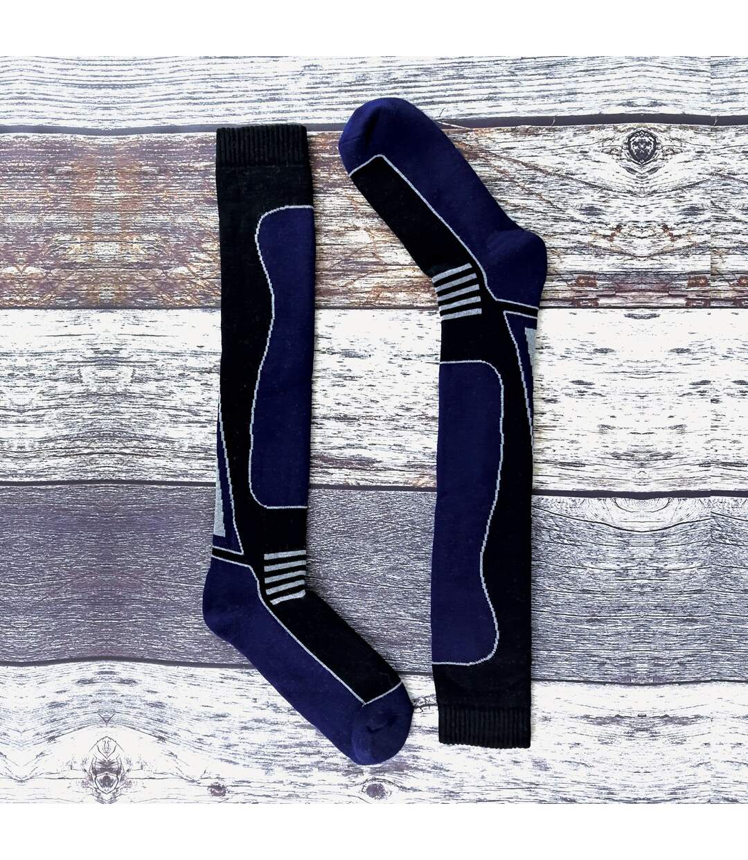 4 Paires Chaussettes de Ski Laine Hautes Hiver-4