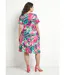 Robe courte col V imprimé exotique-2