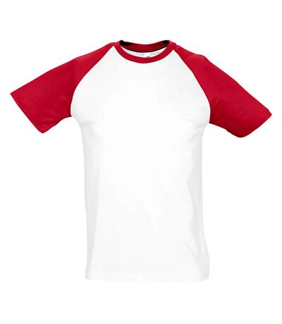 SOLS Mens Funky Contrast Short Sleeve T-Shirt (White/Red)