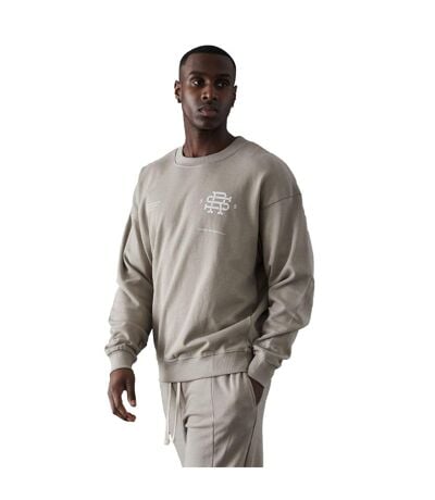 Sweat Style Logo Vitels Homme Beige Gris Fiftyfive
