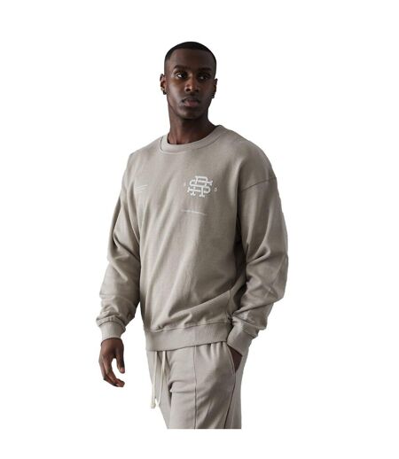 Sweat Style Logo Vitels Homme Beige Gris Fiftyfive