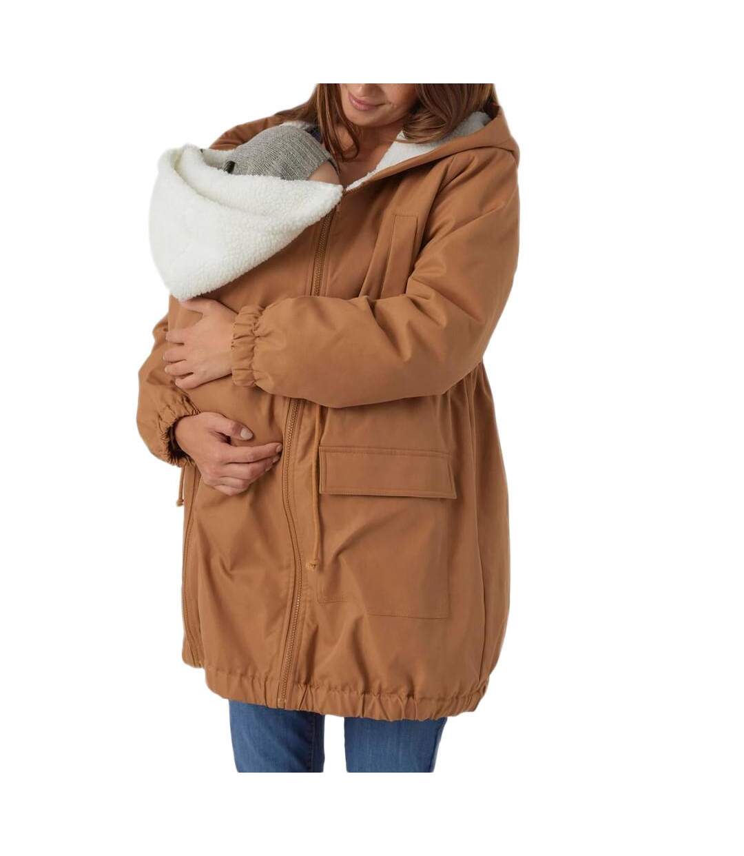 Manteau de grossesse et de portage marron femme mamalicious lisa - s-3