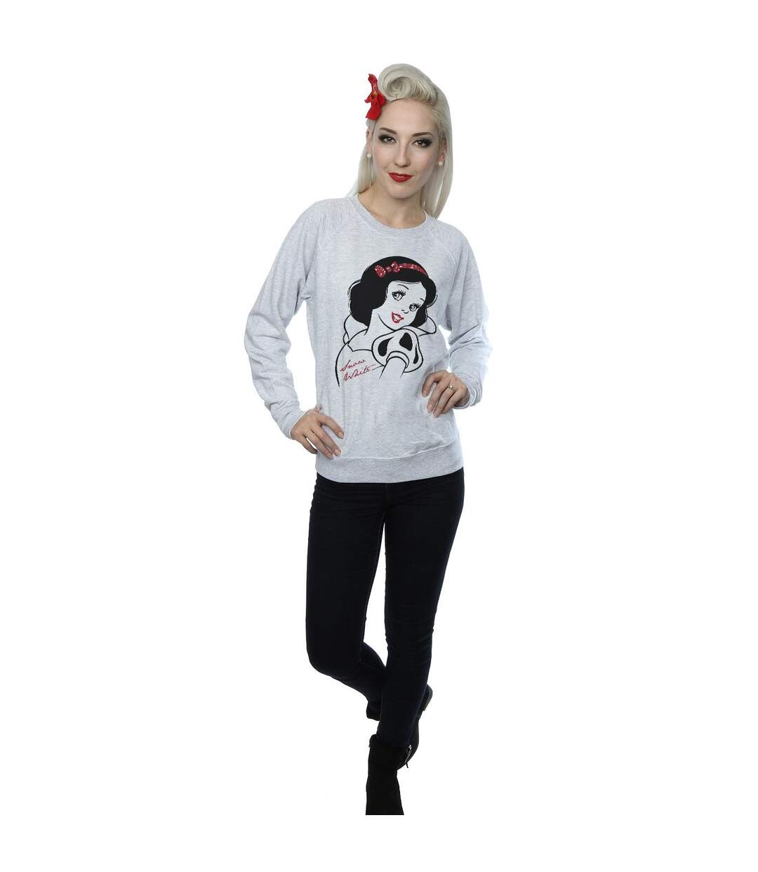 Disney Princess - Sweat SNOW WHITE GLITTER - Femme (Gris chiné) - UTBI10170-4