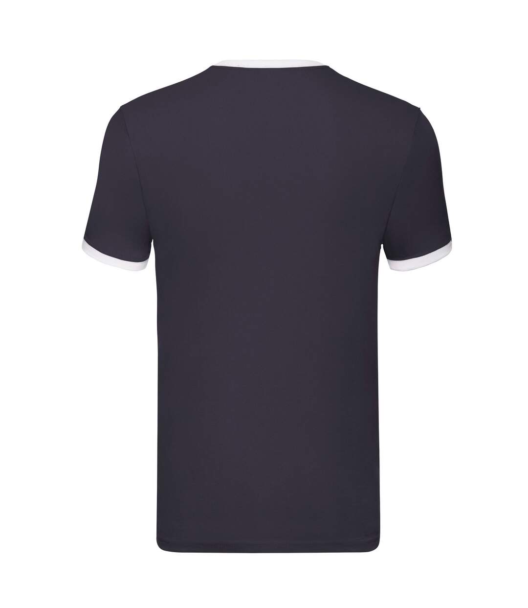 Mens Ringer Contrast T-shirt Navy White Fruit Of The Loom-2
