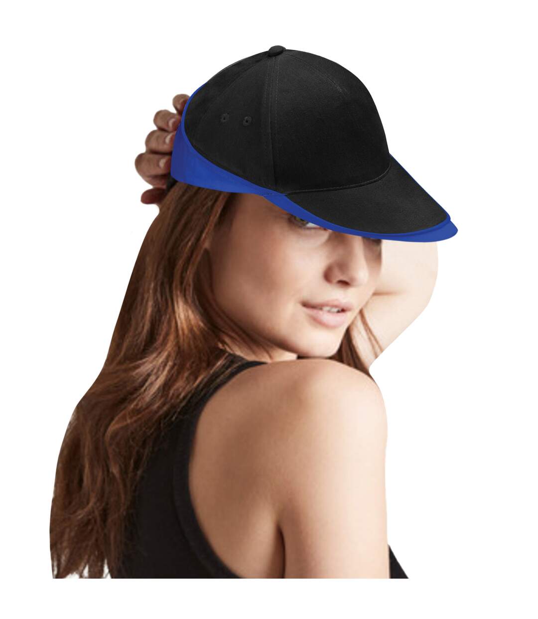 Casquette de baseball unisexe noir/bleu roi Beechfield-2