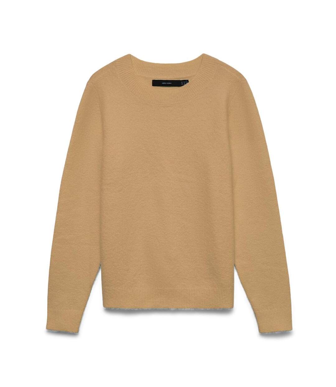 Pull beige/marron femme vero moda emily-1