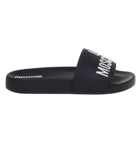 Claquettes Motif/style En Relief Adulte Noir Love Moschino