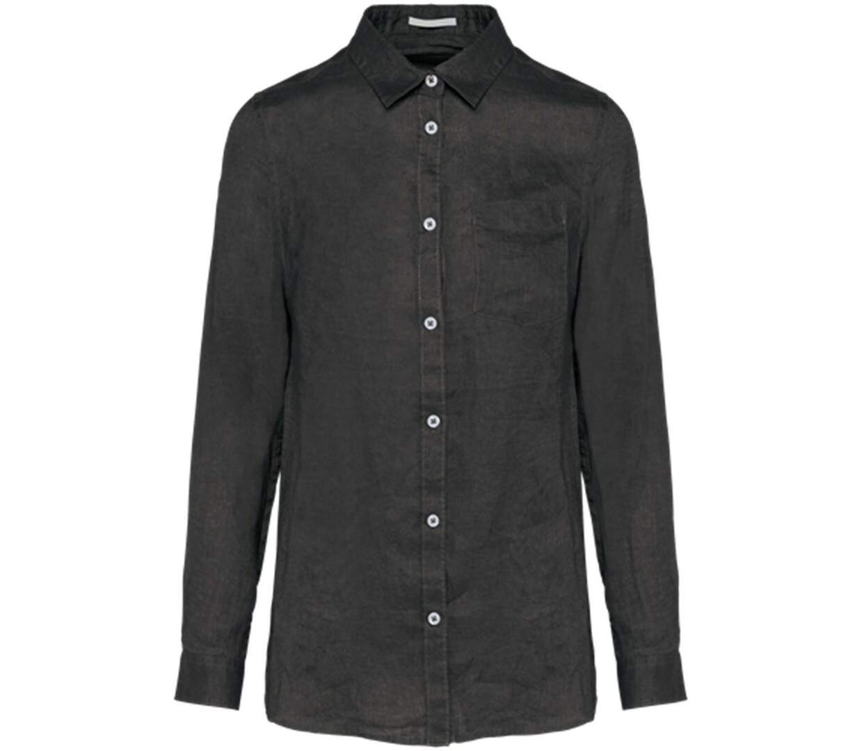 Chemise en lin - Femme - PATS505 - gris anthracite-1
