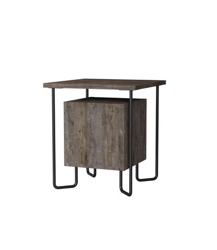 Table de chevet design Acres - L. 40 x H. 45 cm - Marron foncé