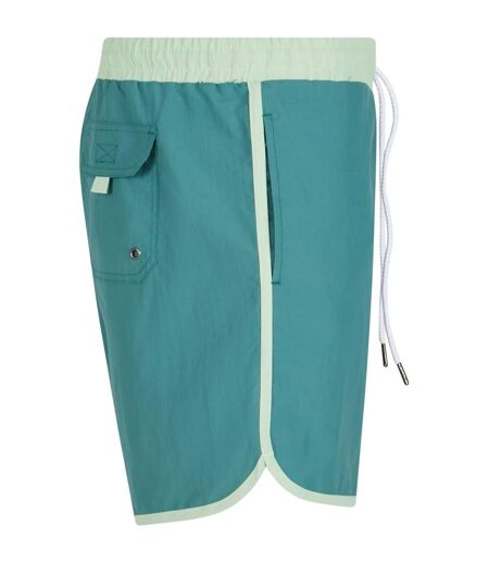 Short De Bain Motif/style Rétro Homme Vert Vert Urban Classics
