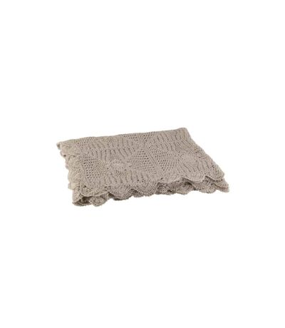 Nappe Déco en Coton Dentelle 130x180cm Taupe