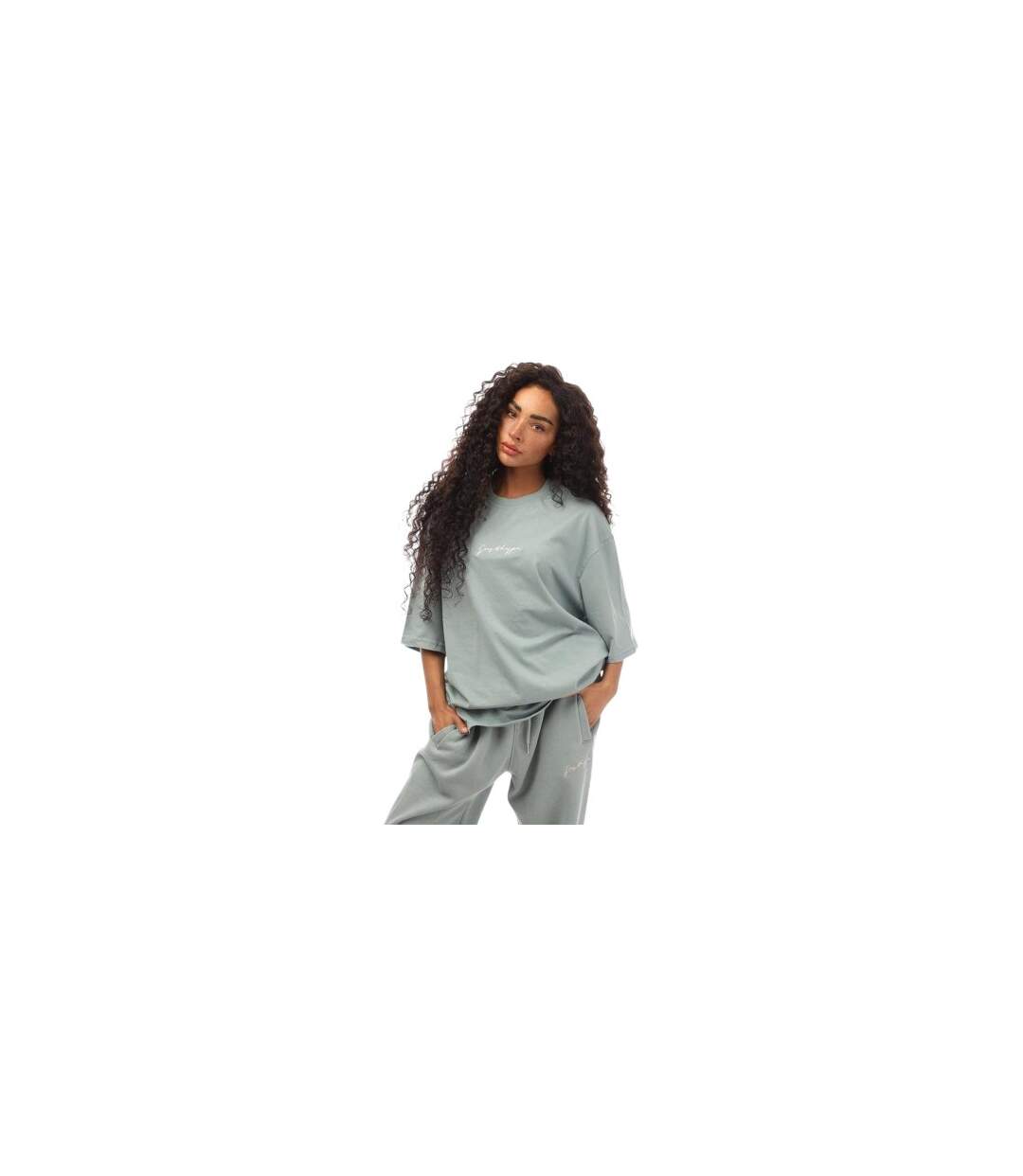 Mens Signature Logo Oversized T-shirt Moss Hype-1