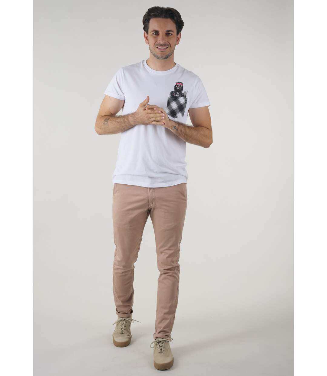 Pantalon chino slim uni BAKERY-3