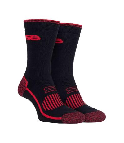 2 Pack Mens Heavy Duty Reinforced Cotton Socks for Boots