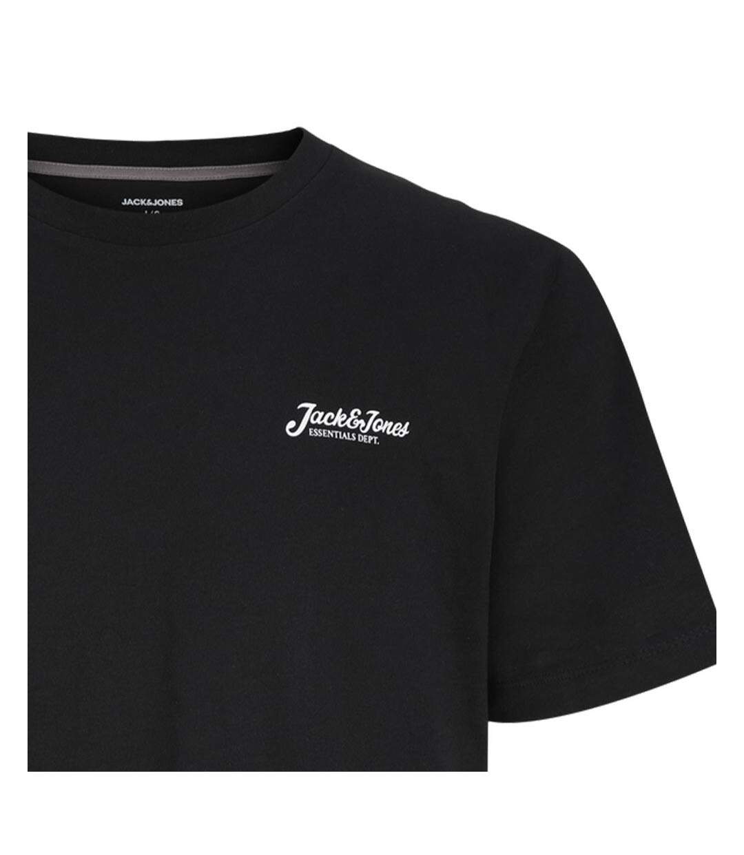 T-Shirt noir homme jack & jones beau-2