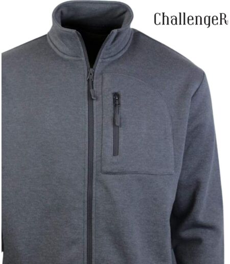 CHALLENGER CAPITAINE3 — Veste sweat zippée gris foncé : le confort pratique au quotidien