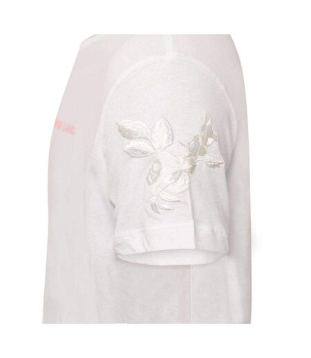 Womens/ladies Label Cotton T-shirt White Replay