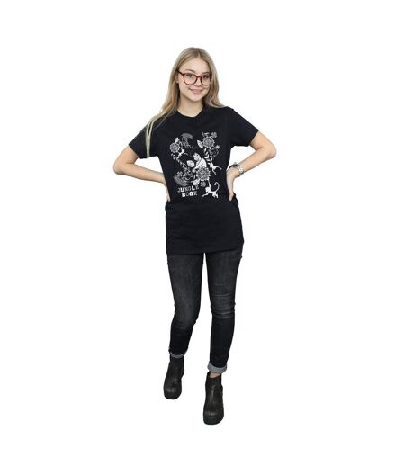 Disney Femme/Les femmes The Jugle Book Mowgli Tale Coton Boyfriend T-Shirt (Noir) - UTBI28327
