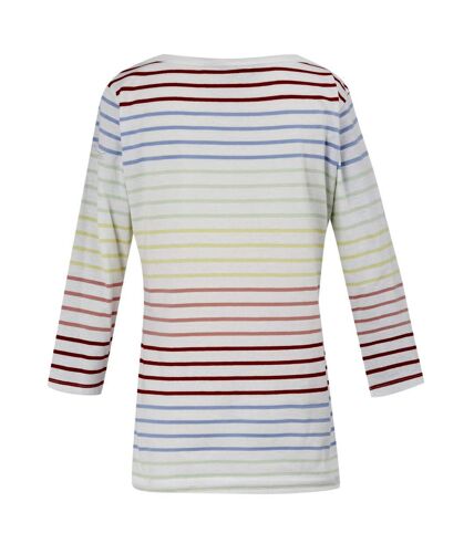 Womens/ladies bayletta 3/4 sleeve top white/multicoloured Regatta