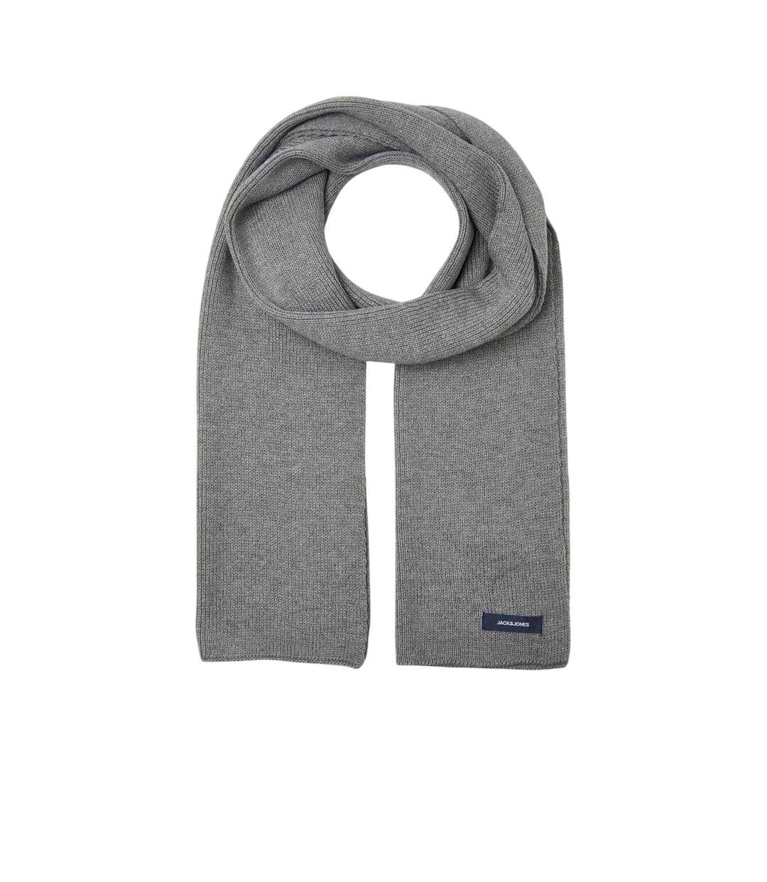 Jacdna Logo Knitted Scarf One Size Grey Melange Jack And Jones-2