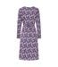 Robe Mi-longue Manches Longues Motif/style Orge Femme Violet Lazy Jacks-3