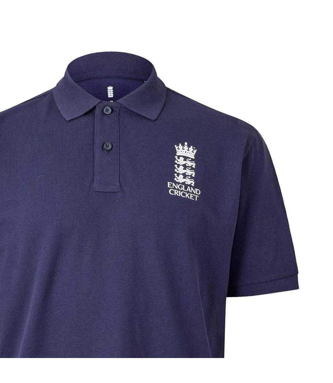 Mens England Cricket Ribbed Polo Shirt Navy Castore-3