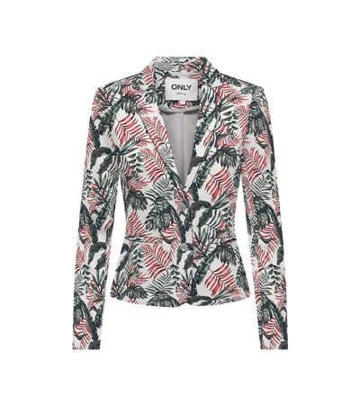 Blazer Écru/Kaki/Rouge Femme Only Tadia - L