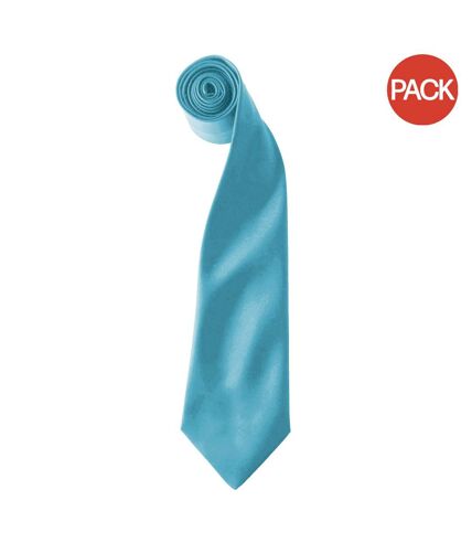 Premier - Cravate à clipser (Lot de 2) (Turquoise) (One Size) - UTRW6940