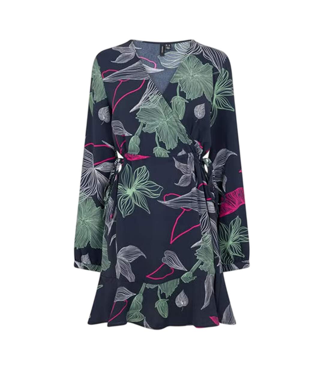 Robe Portefeuille Motif/style Floral Jane Femme Noir Vero Moda-1