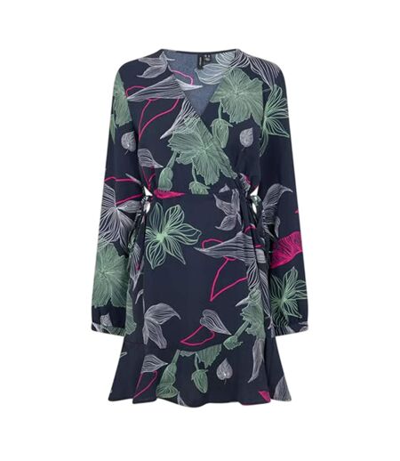 Robe Portefeuille Motif/style Floral Jane Femme Noir Vero Moda