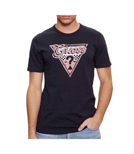 T-shirt Marine Homme Guess Triangle