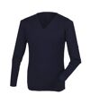 Henbury Mens Cashmere Touch Acrylic V-Neck Jumper / Knitwear (Navy) - UTRW2702
