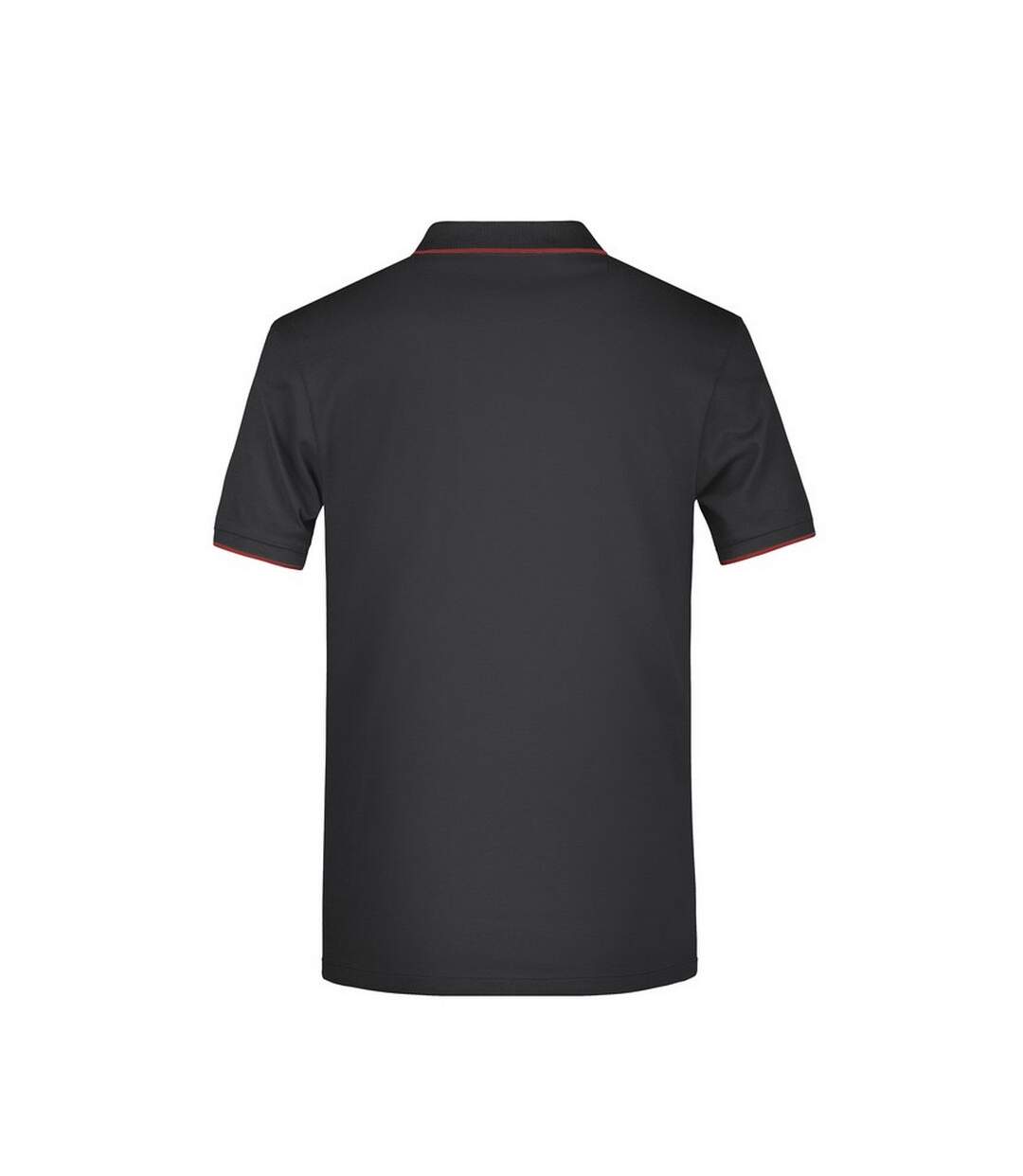 Polo Motif/style Rayures Contrastées Homme Noir Rouge James And Nicholson-2
